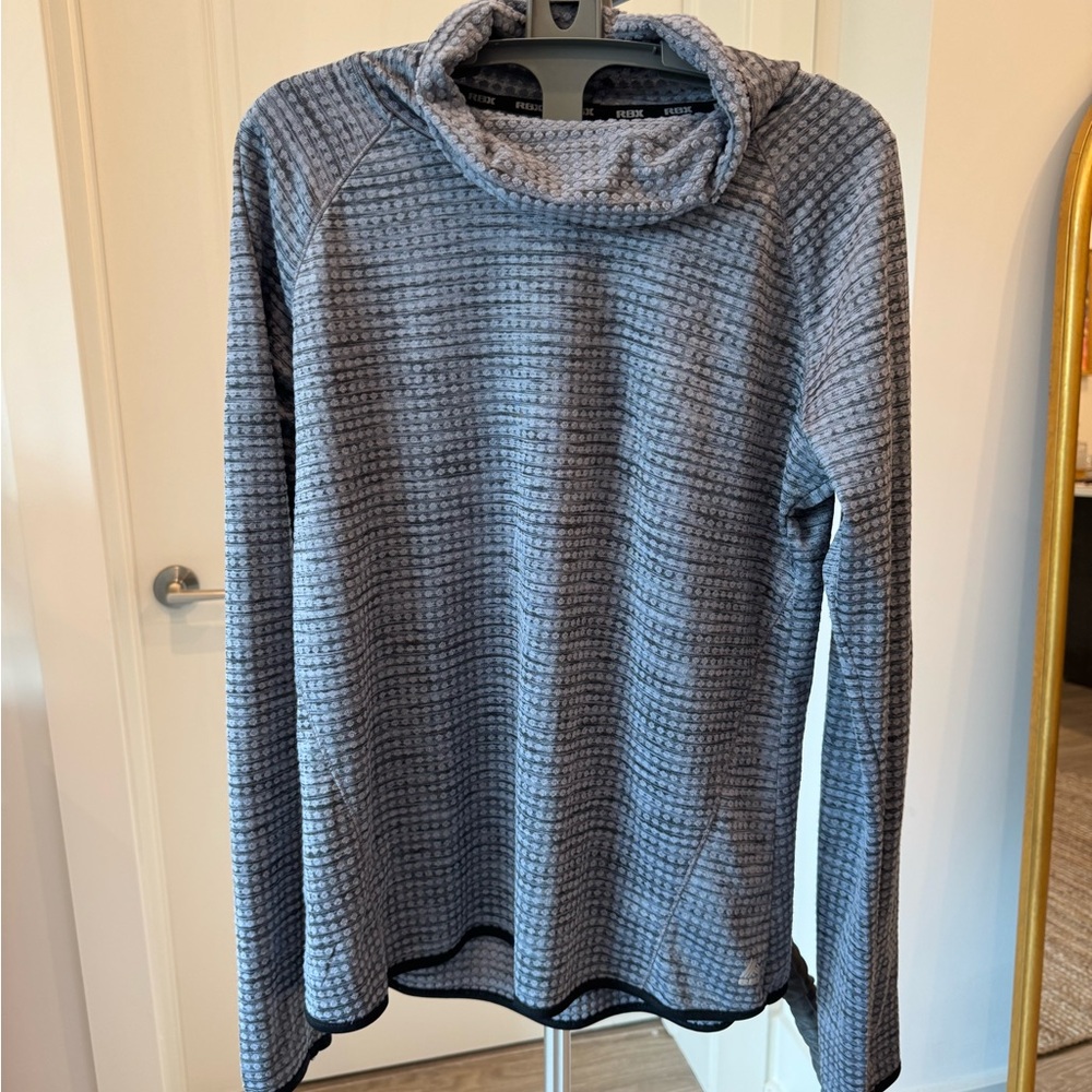 RBX Women's Textured Gray Cowl Neck Sweater